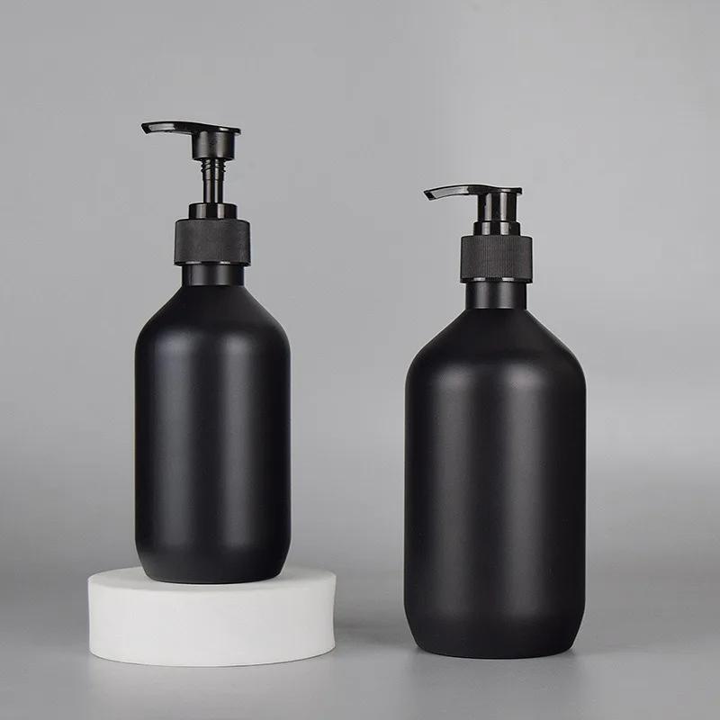 300/500ML Matowy Czarny Dozownik Mydła w Płynie Wielokrotnego Napełniania Pojemnik na Szampon Odżywkę Balsam do Ciała do Akcesoriów Łazienkowych Hotel