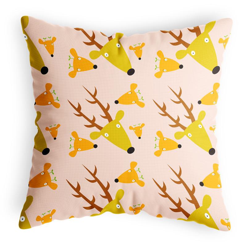 Small Fresh Pillowcase Multi-color Cartoon Cute Children's Chair Cushion Cover Square Dopamine Velvet Pillowcase