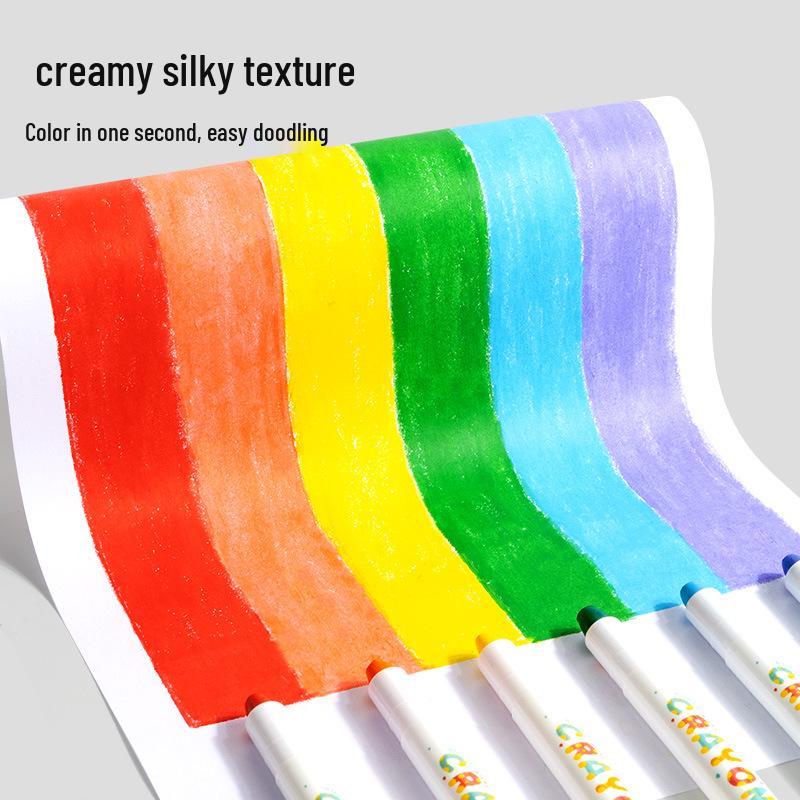 Water-Soluble Rotating Oil Pastels Set - 48 Colors for Children's Art and Crafts, Crayons and Paintbrushes Included, Multi-Color Doodling Pens.