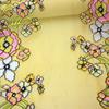 23cm wide Elastic Lace, Multicolor floral Stretch Spandex Lace with Yellow Mesh for Lingerie, Bra, Underwear, Sewing & Crafting