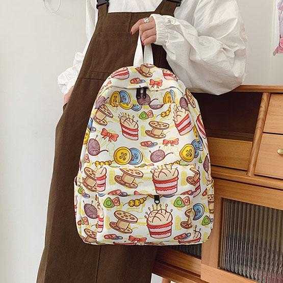 

Женский холст рюкзак Прекрасный школьница простой универсальный дорожный рюкзак красочный рюкзак большой емкости с принтом 30*14*40cm