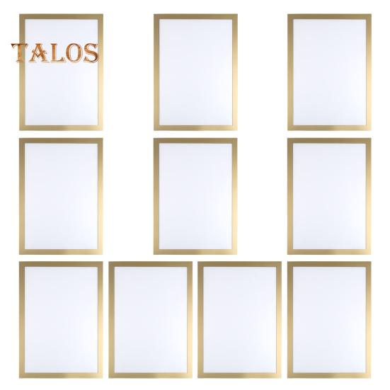 

10 шт. A3/A4/A5/A6/8K магнитный держатель для знаков настенный самоклеящийся фоторамка для показа фотографий документ бумага постер произведение искусства картина держатель E 10 pcs золотистый