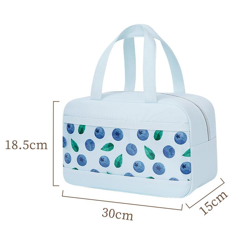 Strawberry Avocado Blueberry Cherry Print Lunch Tote Bag Portable Picnic School