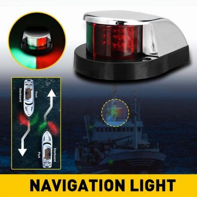 2 IN 1 Marine Yacht Boat LED Bow Navigation Light 12V Stainless Steel Red/Green