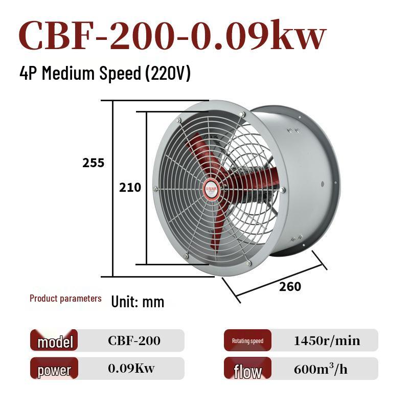 CBF Explosion-Proof Silent Industrial Axial & Duct Fan, High-Speed 220V/380V Ventilation.