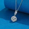 Women's Luxury Round Disc Collarbone Necklace PT950 Platinum 2Ct Moissanite - Collarbone-fitting, Neck-lengthening, Noble Aura