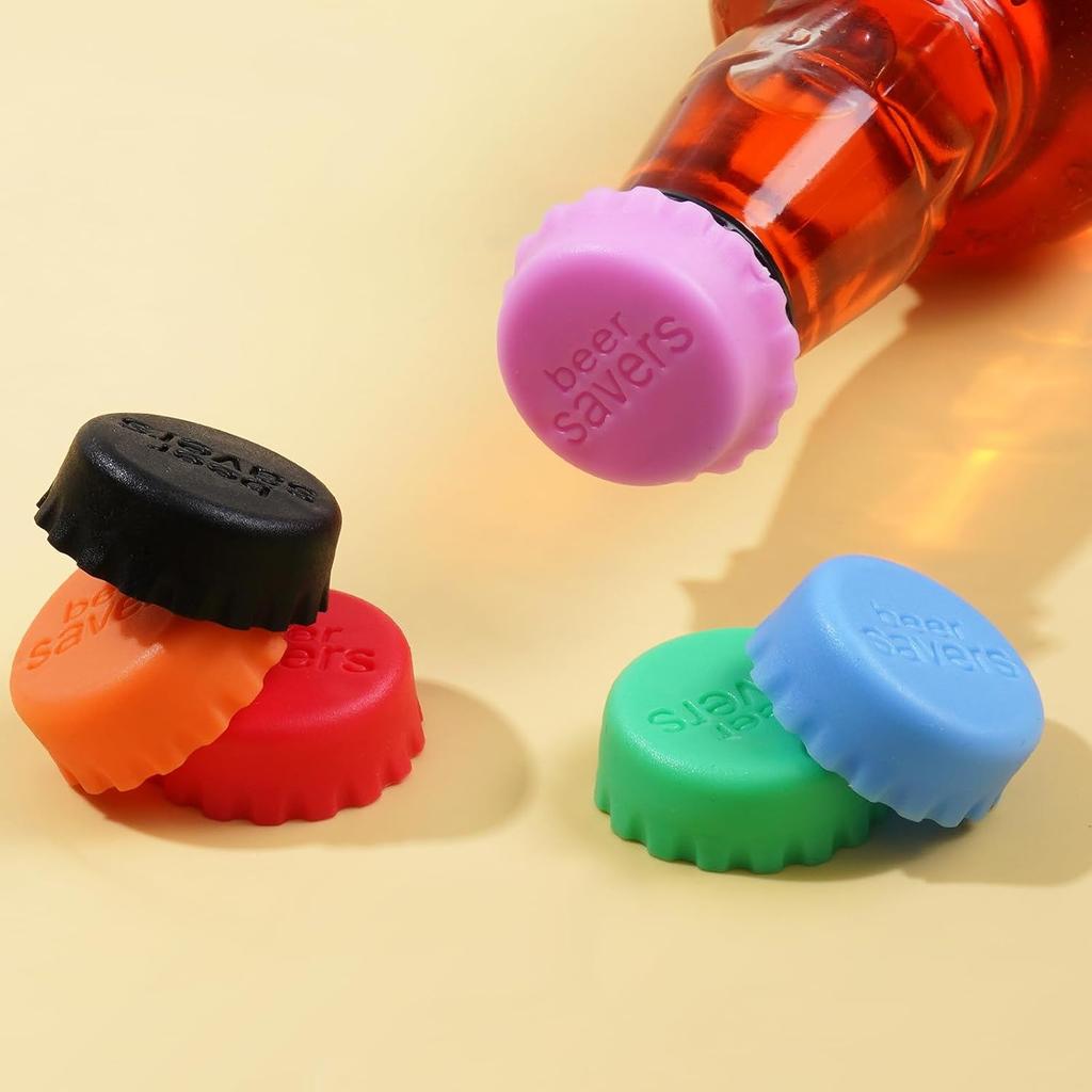 6pcs/set Reusable Silicone Bottle Caps, Seal Beer, Soy Sauce and Vinegar Bottles, Soda, Coke Bottles, Beverage