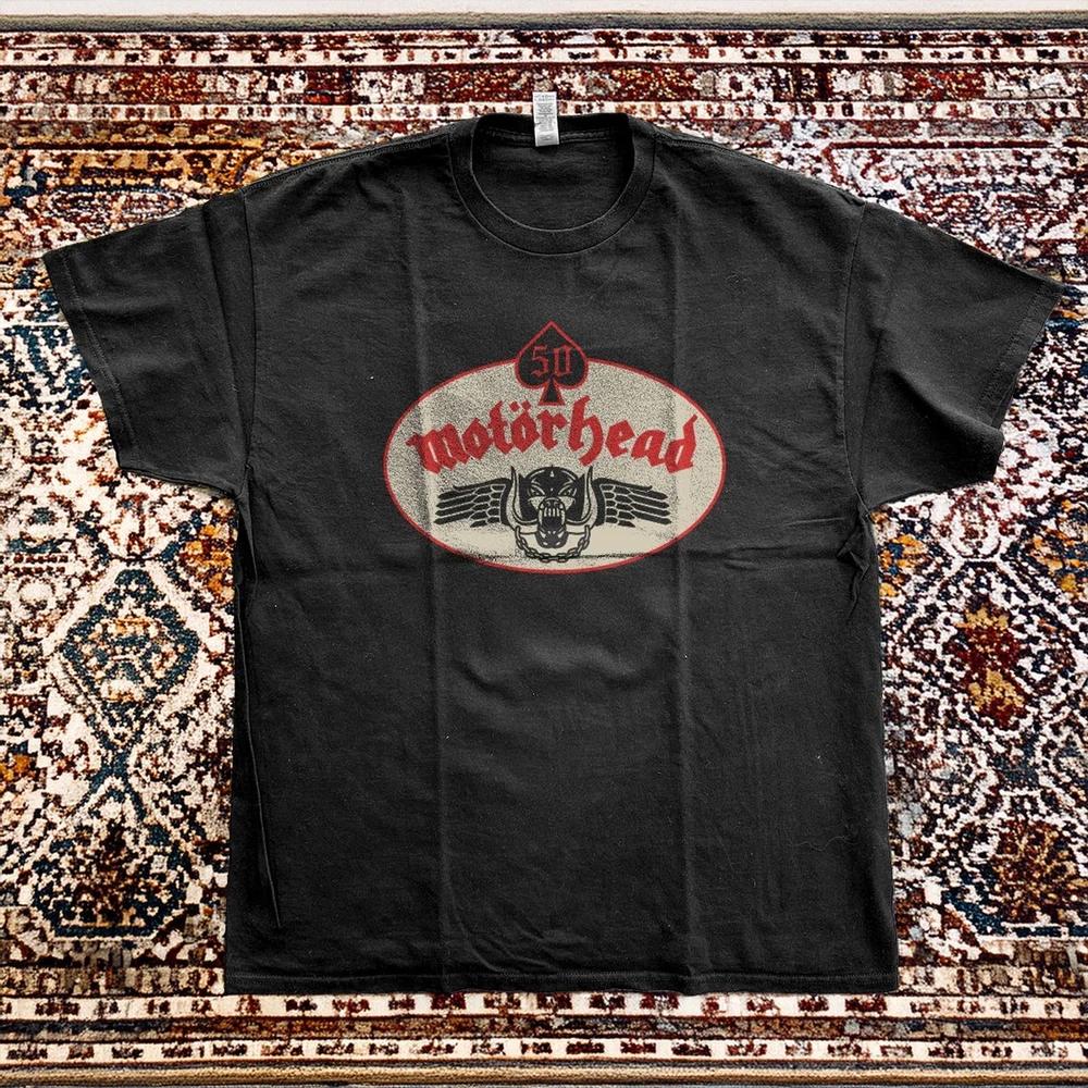 Motorhead 50th Emblem Patch Unisex Black Cotton T-shirt