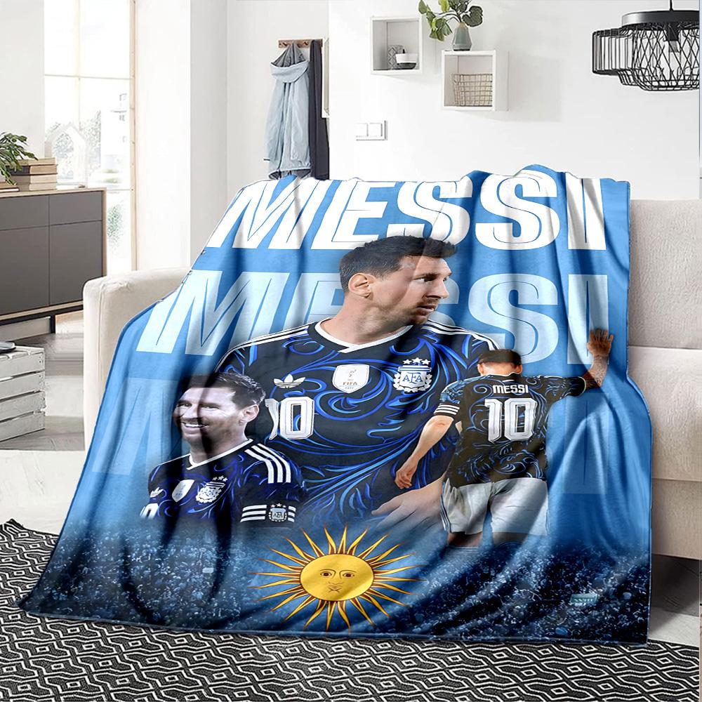 1 pièce Couverture en flanelle Célébration de Messi de l'Argentine Super Douce Mignonne Confortable pour Voyage Literie Canapé Canapé Couverture Y7304