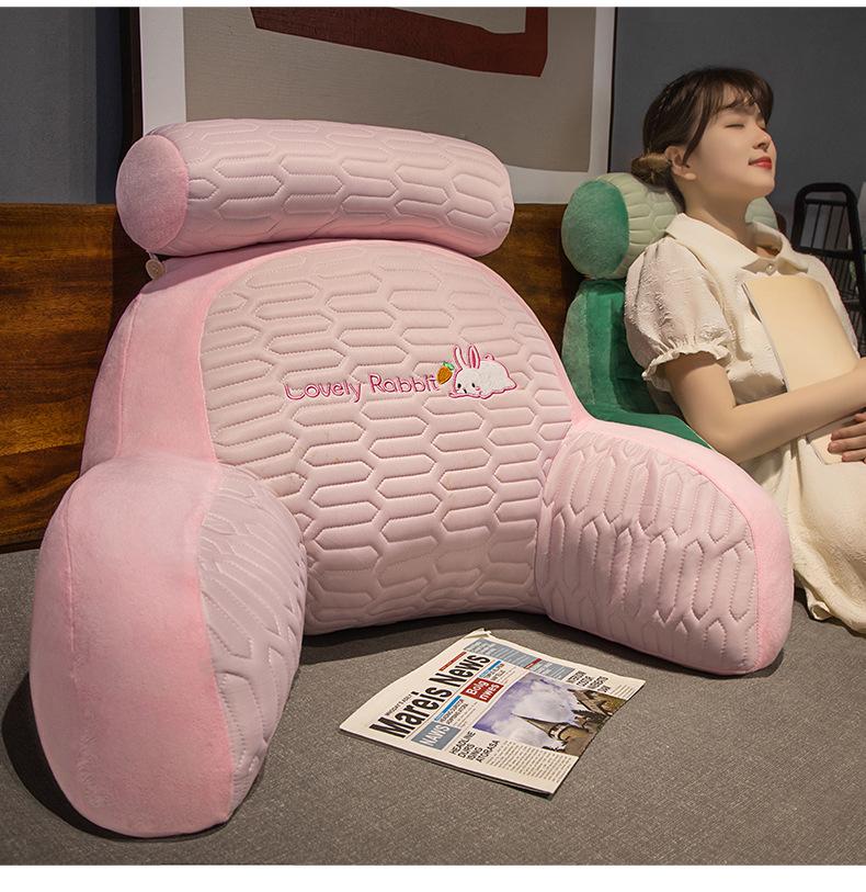 Large Latex Backrest Pillow: Soft Headboard Cushion for Bed, Sofa, Dorm, or Tatami.