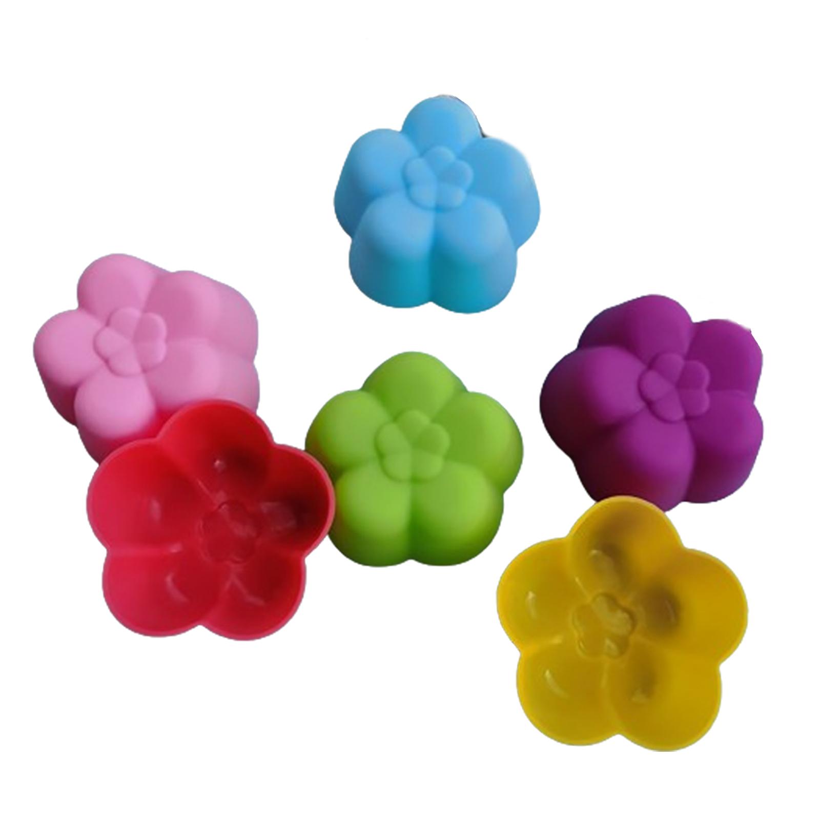 

Set of 6 Floral Cake Molds Exquisite Flower Shaped Silicone Baking Forms Durable Baking Moulds Easy to Use for Dessert B