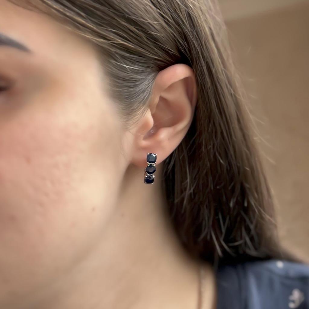 Silver Earrings with Natural Sapphire 4.405ct (2057574)