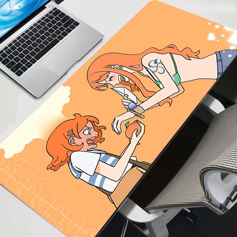 New Mouse Pads Big Anime One Piece Nami Durable Gamer Tablet Varmilo Keyboard Carpet Kawaii Gaming Accessories Mousepad