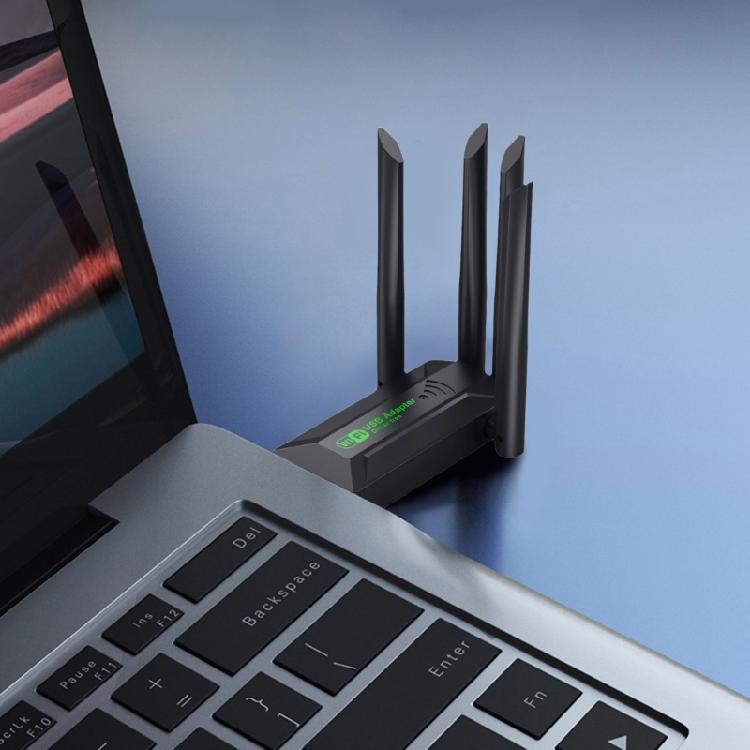 1300Mbps USB WiFi Card 2.4/5Ghz Double Band 4 External Antennas For Wide Compatibility