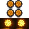 12V 24V Round 4 inch 16 LED Tail Lights Waterproof Brake Turn Signal Reversing Light For Truck Trailer Tractor Lorry Campers Van