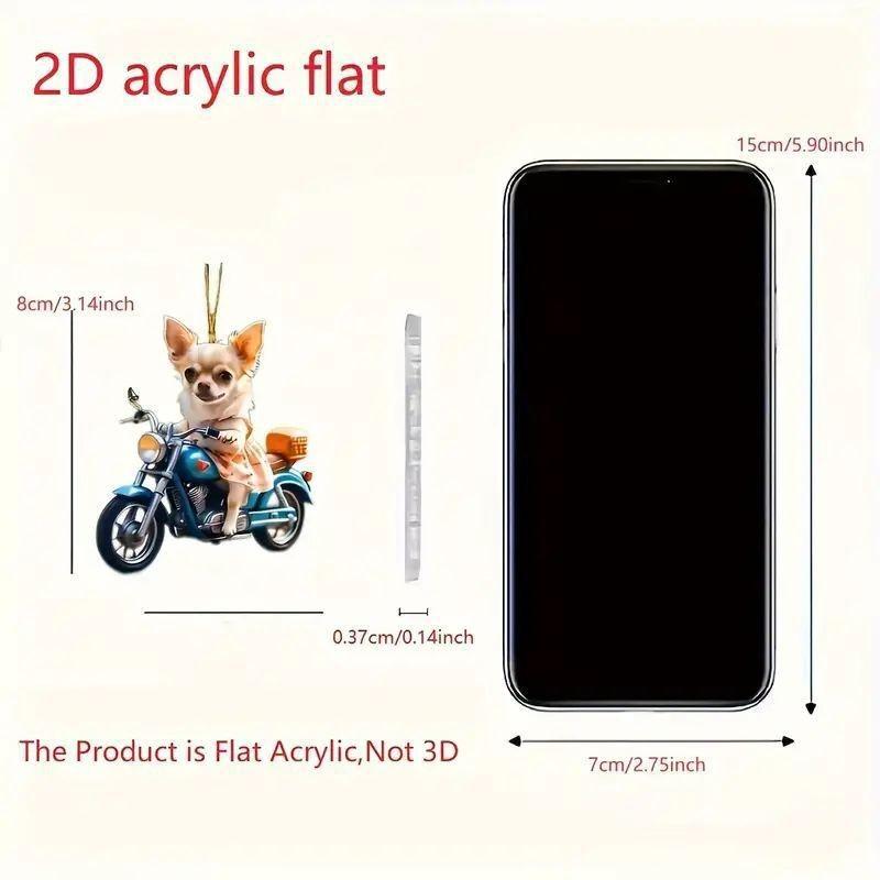 

2D Очаровательный кулон для автомобиля с собакой, акриловое украшение для зеркала заднего вида для интерьера автомобиля