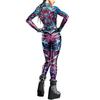 New Women's Clothing Diablo Digital Printing Button Hand Skinny Elastic Women's Onesie