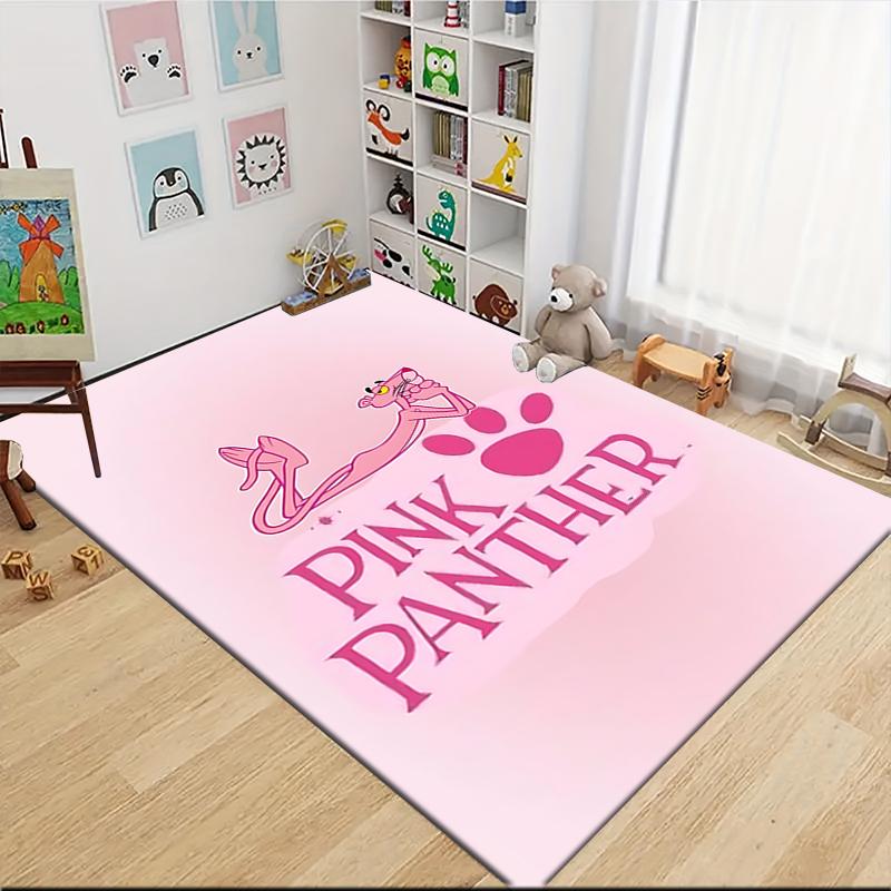 Pink Panther Logo Carpet Rug Soft Washable Antislip Home Living Room Sofa Mats Personalized Christmas Rug