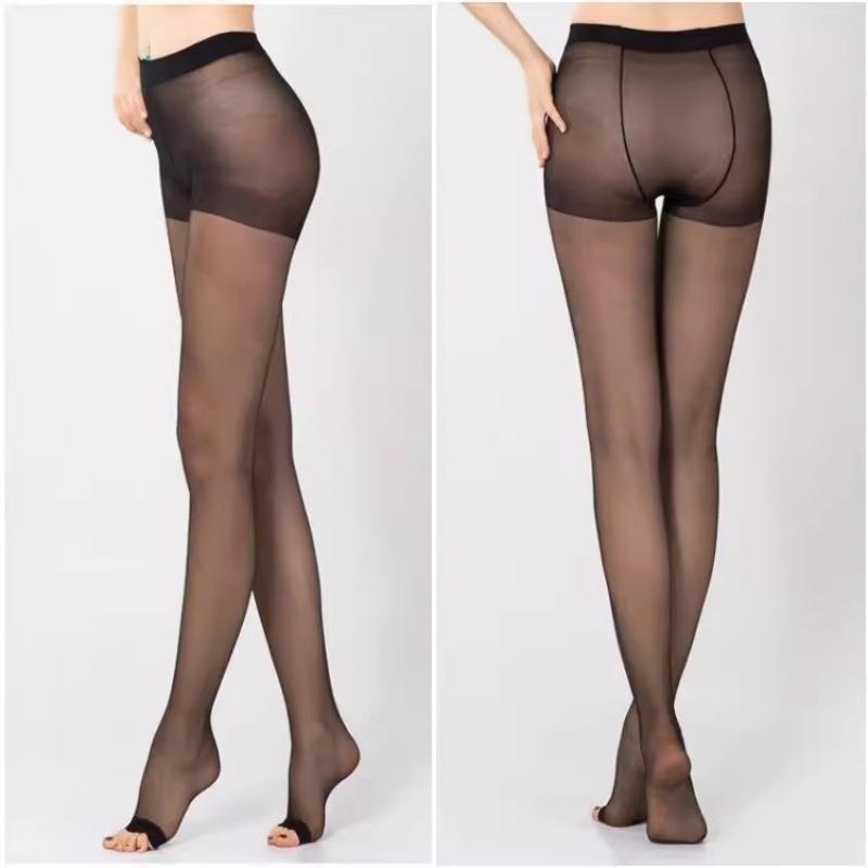 T-Schritt Große Größen Sexy Strumpfhosen Offene Zehen Fußlose Strümpfe Transparent Seide Sommer Dünne Unterwäsche Damen Unifarben Fingerlose Strumpfhosen