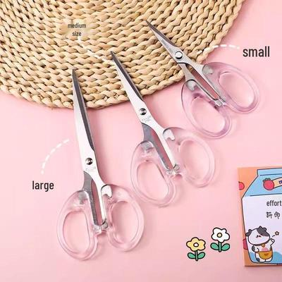 Multi-Functional Transparent Scissors with Plastic Handle for Home and Office