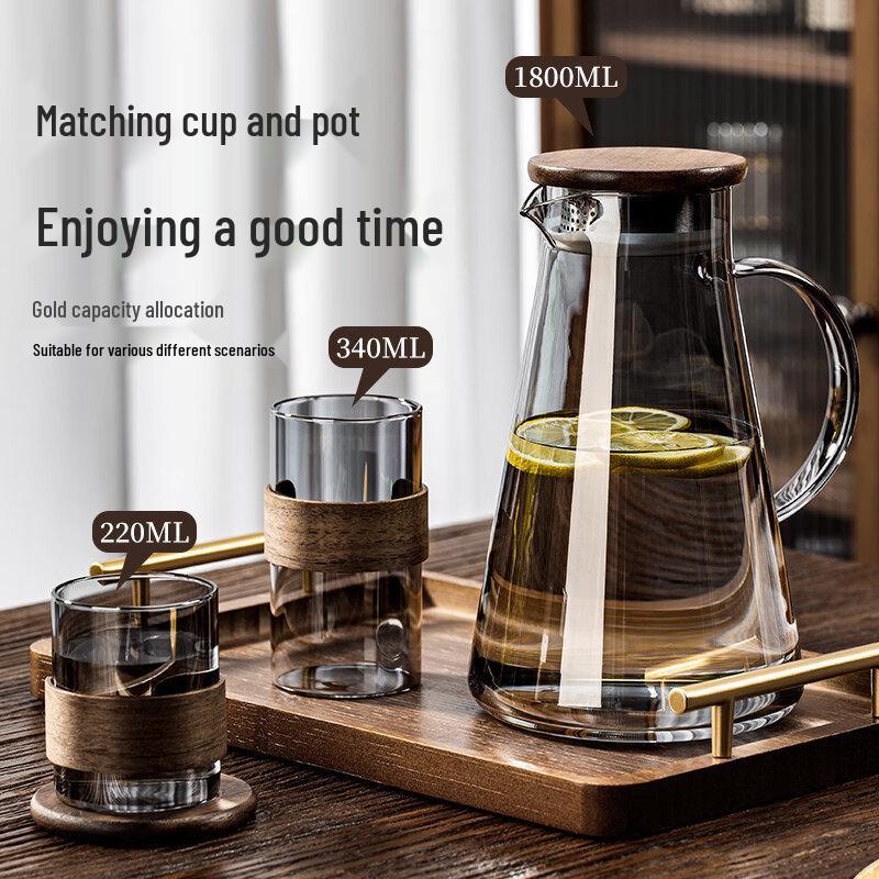 QINJI New Chinese Style Heat-Resistant Glass Teacup Set