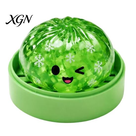Soft Stress Balls Halloween Relief Dumpling Toy with Steamer, Glitter Ball Fidget Toys Toy, Anxiety Relieving Steamed Bun Squeeze for Holiday