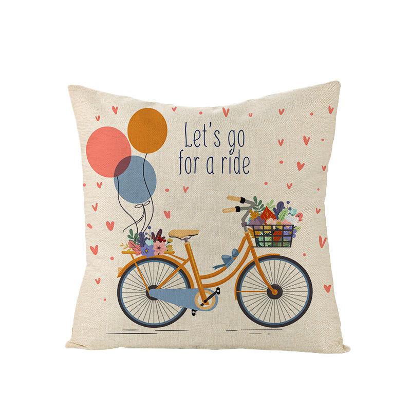 Valentine's Day Pillowcase Floral Series Square Polyester Pillowcase Home Cushion Cover