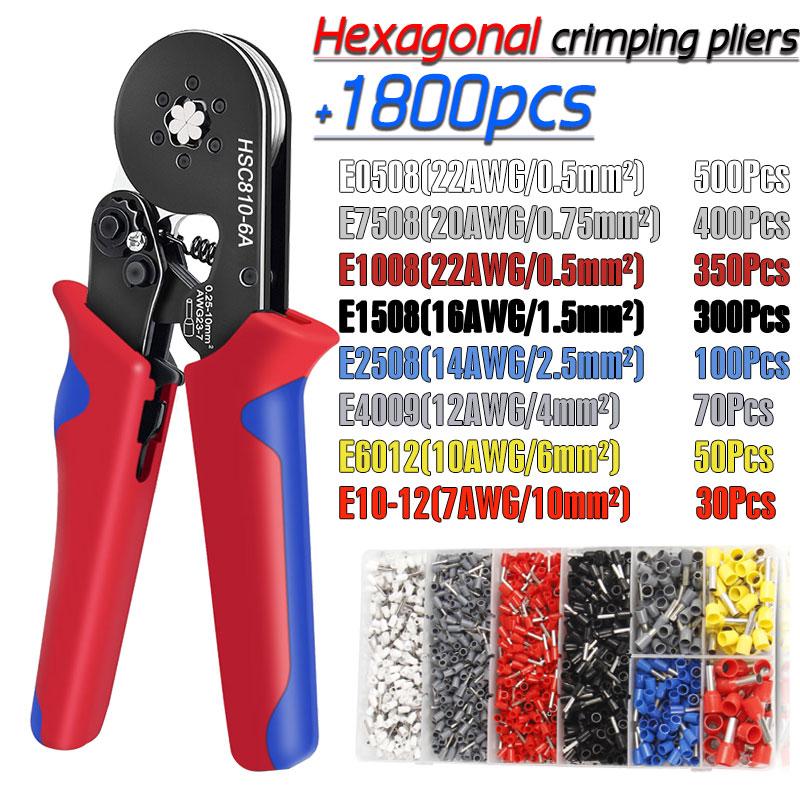 Ferrulenhülsen Terminal Crimpwerkzeuge Mini Elektrische Zange HSC8 6-4/10-6(0,25-10mm²) Reparaturklemme für Kabelverbindungen