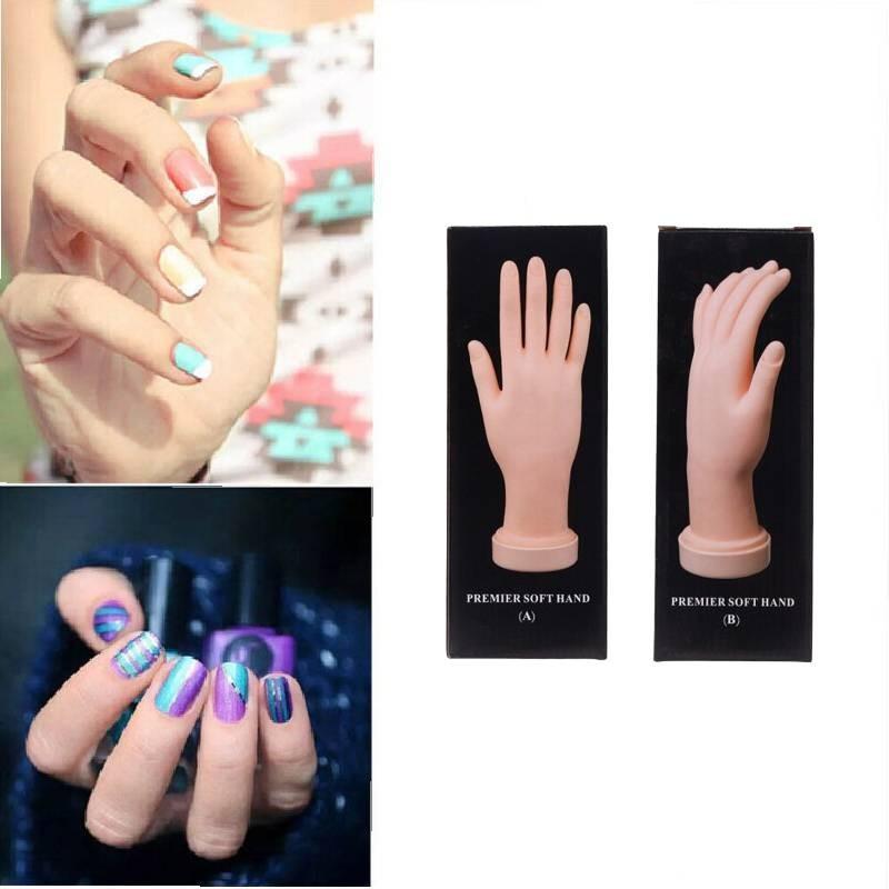 Art Practice Nail Trainer Training Faux Hand Model Gel False Tips Tools Manicure