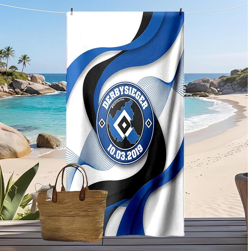 Hamburger SV Football Print Beach Towel, Large Soft Quick Dry Towel for Beach Camping Swimming