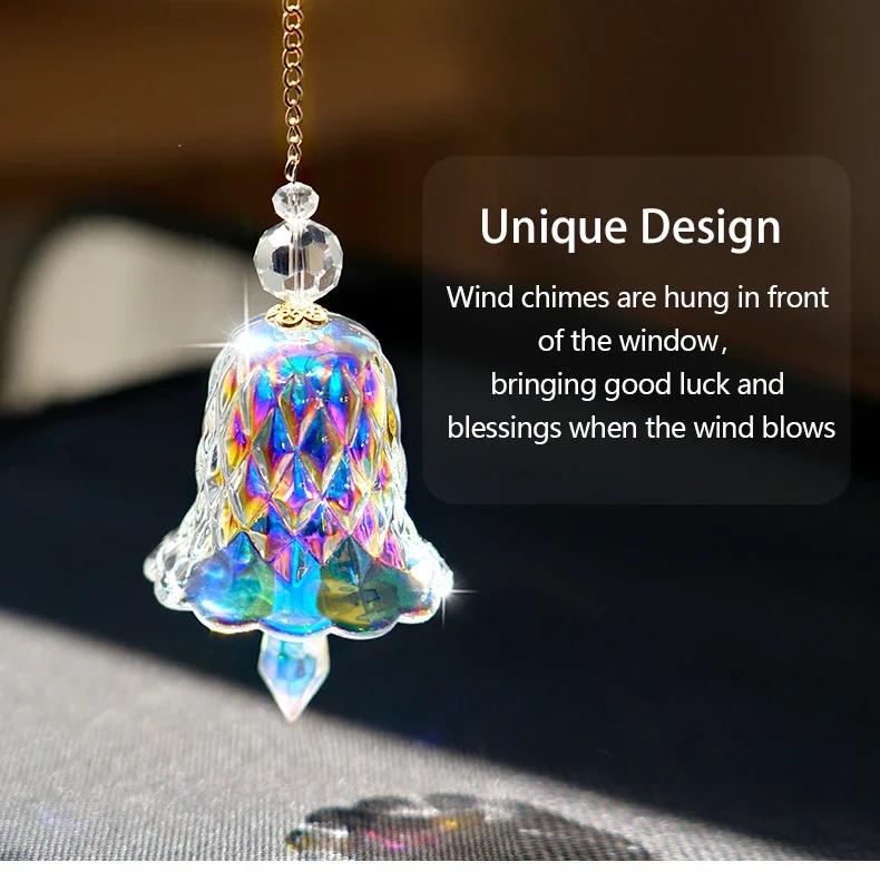 Rainbow Crystal Wind Chime Window Hanging Bell Glass Pendant Sun Catcher Christmas Decoration Home Decoration Garden Decoration