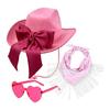3Pcs Fashion Cowboy Costume Ensemble With Breathable Fabric Hat Multifunctional Scarf And Protective Eyewear
