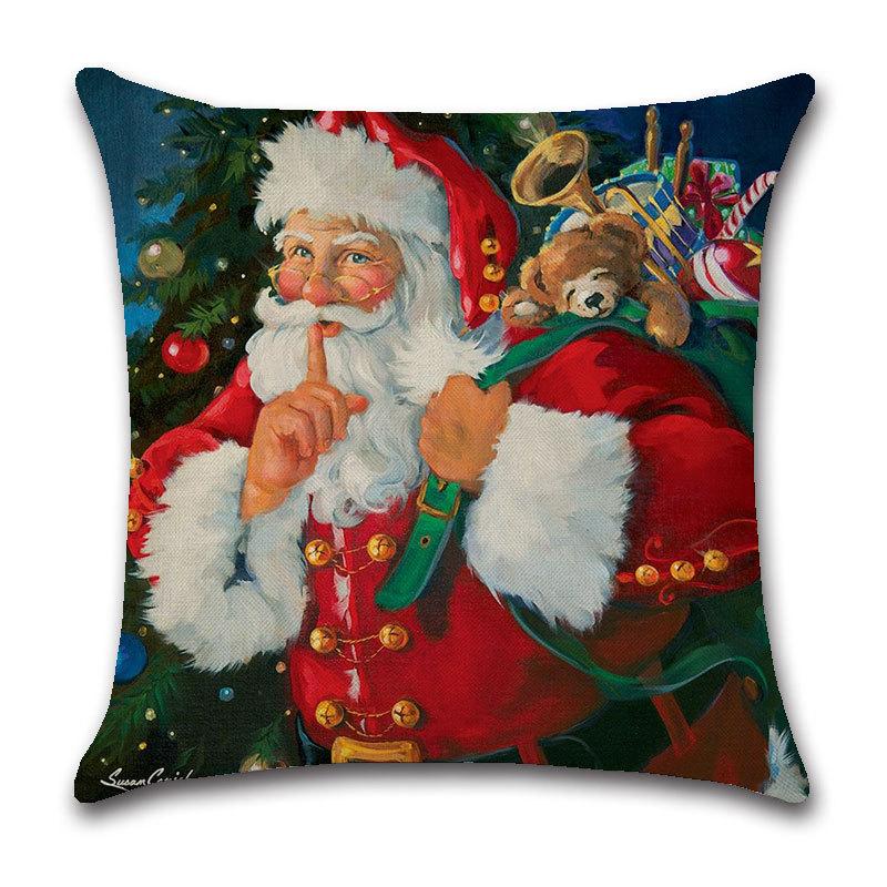 

Рождественский чехол для подушки с узором Санта-Клауса, трансграничный, специально для рождественской праздничной наволочки 40x40cm