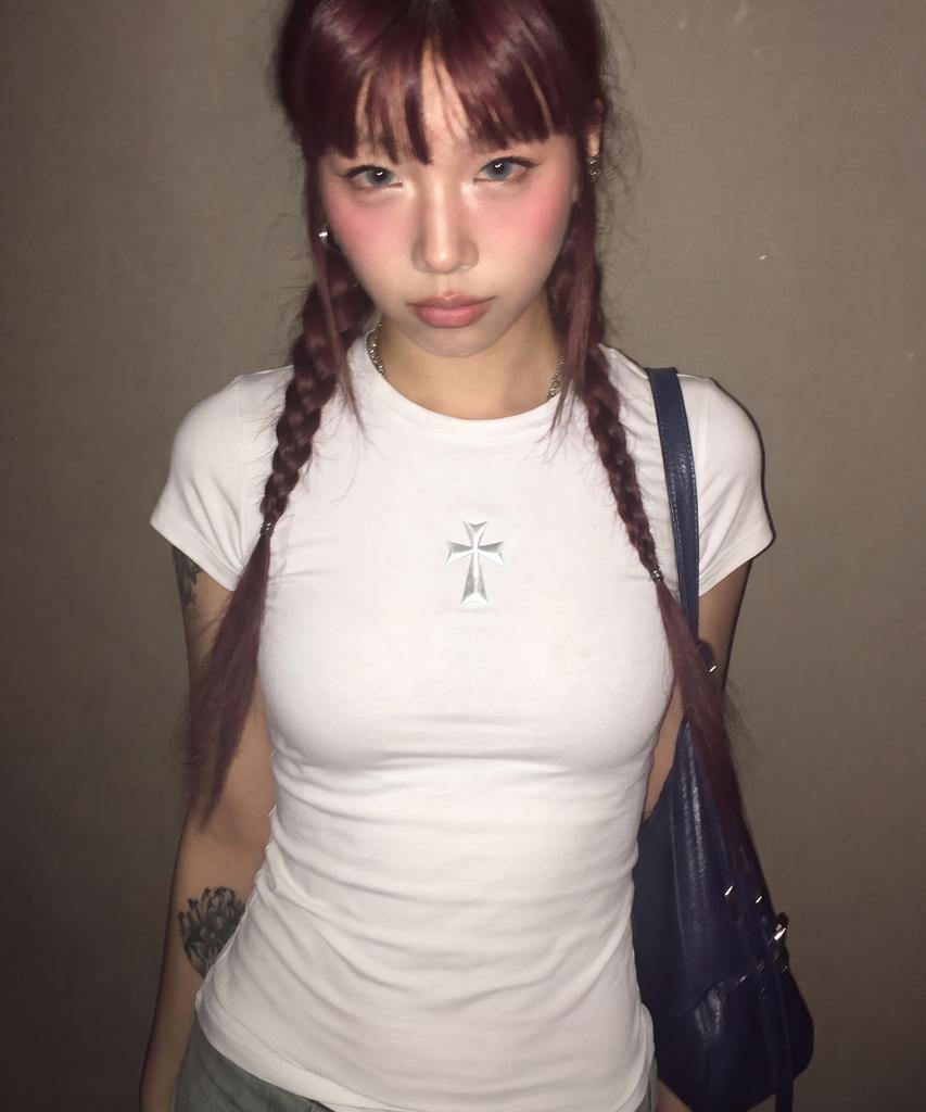 GRAVER [Woman]Cross_Baby Tee_3Color