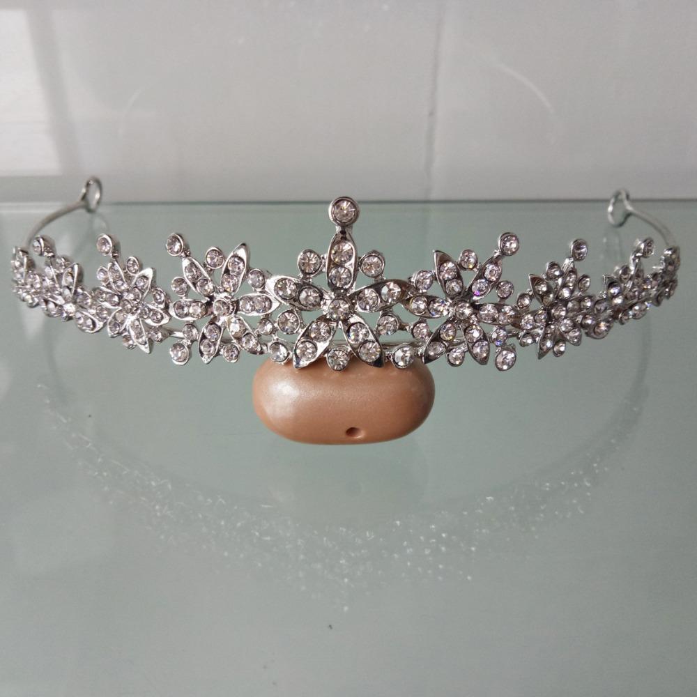 Baroque Rose Gold Silver Color Crystal Sparkling Bridal Tiara Crown Women Hair Ornaments Wedding Bride Hair Jewelry Accessories