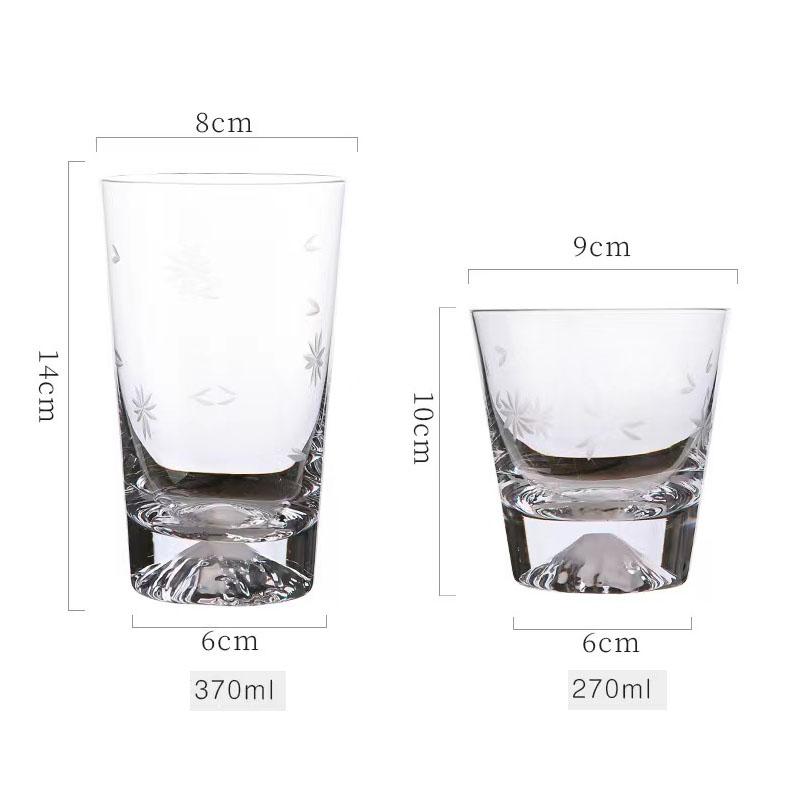 Classic Transparent Snow Mountain Cup Japanese Mount Fuji Whisky Glass Cup Breakfast Milk Drink Beer Wine Fruit Juice Cups