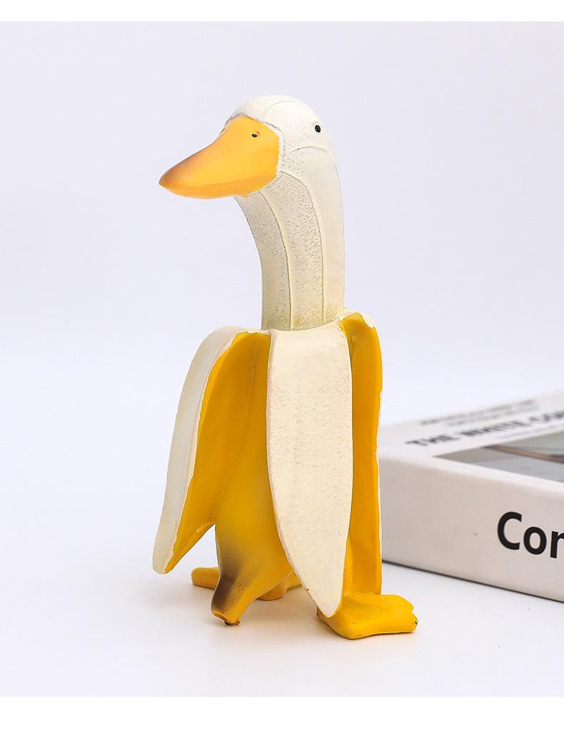 Funny Cute Cartoon Duck Banana Resin Decoration - Creative Home or Birthday Gift