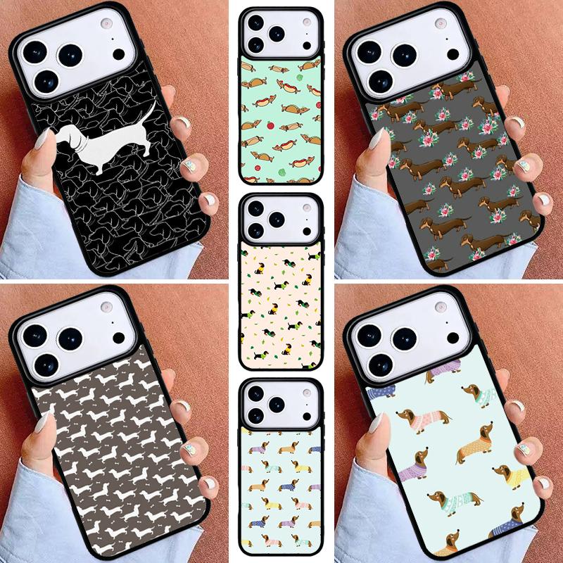 Cartoon Dackel Wursthund Handyhülle für iPhone 16e 15 14 13 12 17 Pro Max Plus Air 17pro Cover Hülle