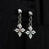 Sterlingworth Lichtb-D2 Natural Stone Silver Cross Earrings