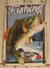 Fishing Tin Sign Rustic Vintage Style Man Cave Marina Dock Bait Shop FishAluminum