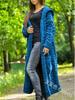 Europe & America Plus Size Knit Hooded Long Cardigan