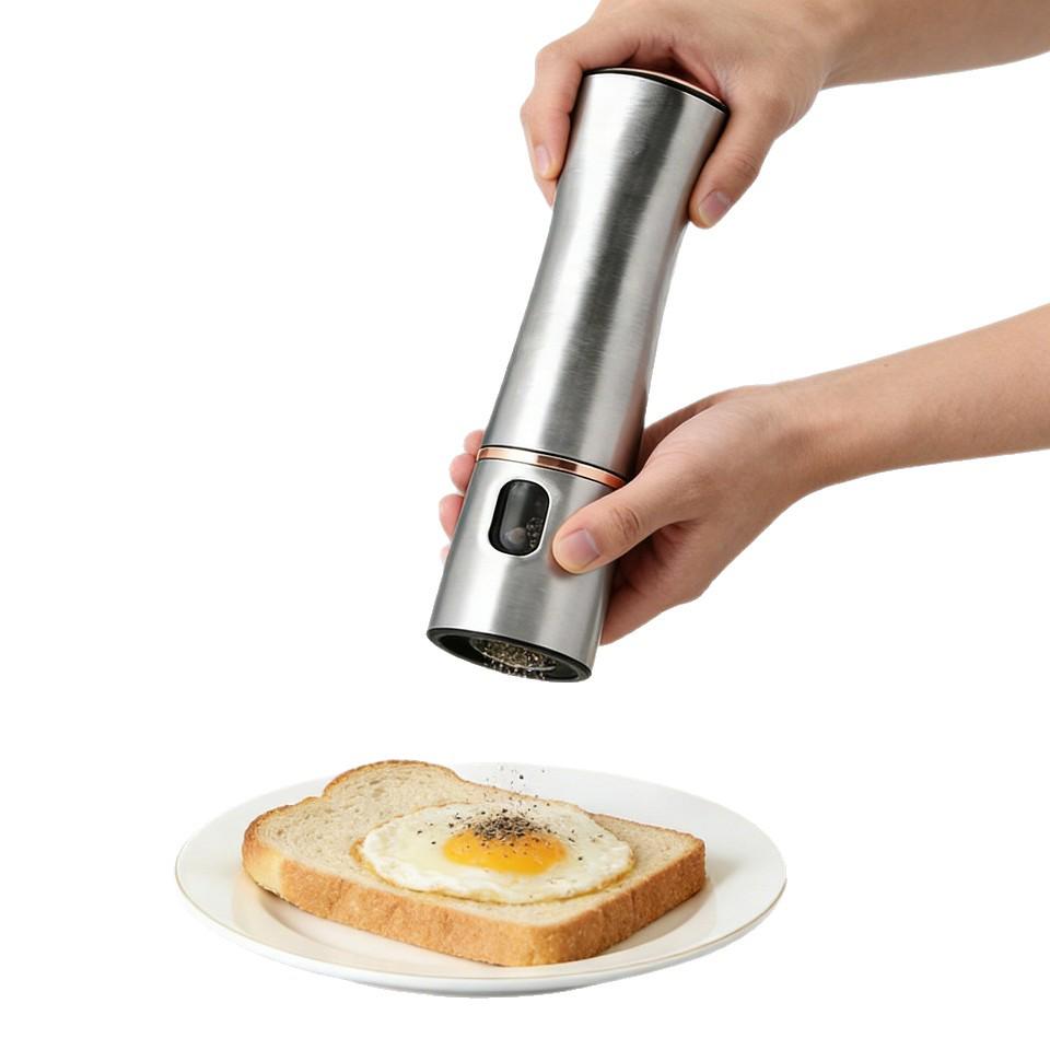 

Stainless Steel Electric Pepper and Sea Salt Grinder for Home Use Small