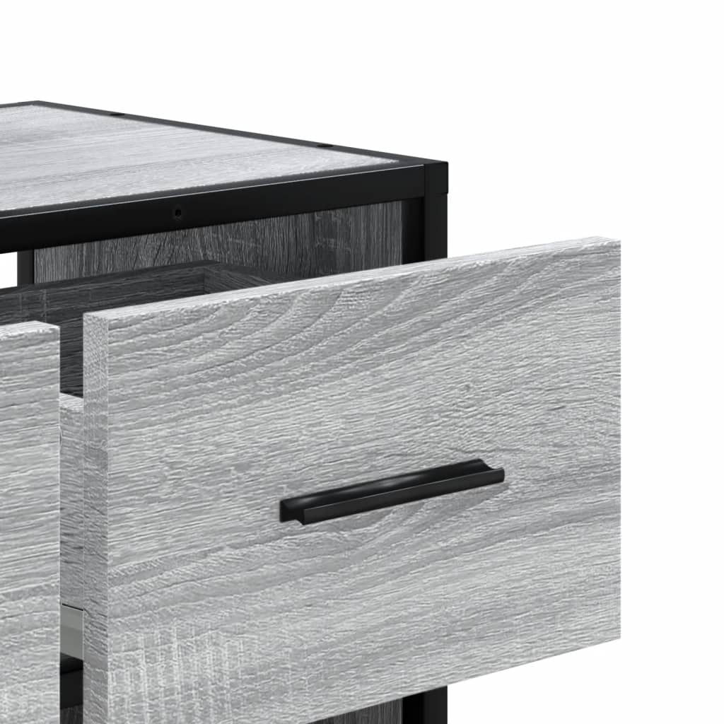 TV Stand Gray Sonoma 60 x 31 x 39.5 cm Engineered Wood and Metal