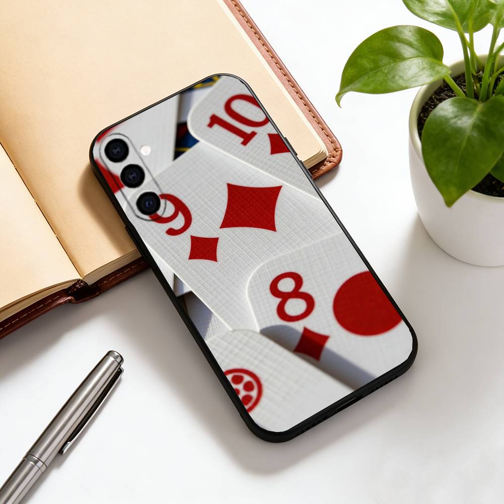 

Poker Phone Case Black Silicone Soft For Samsung Galaxy A73,A72,A71,A70,A53,A52,A51 Samsung a50 30s 50s