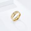 Diamond Cross Titanium Steel Ring Engraved with AAA Zircon Index Finger Ring Personalized Light Luxury Hand Jewelry