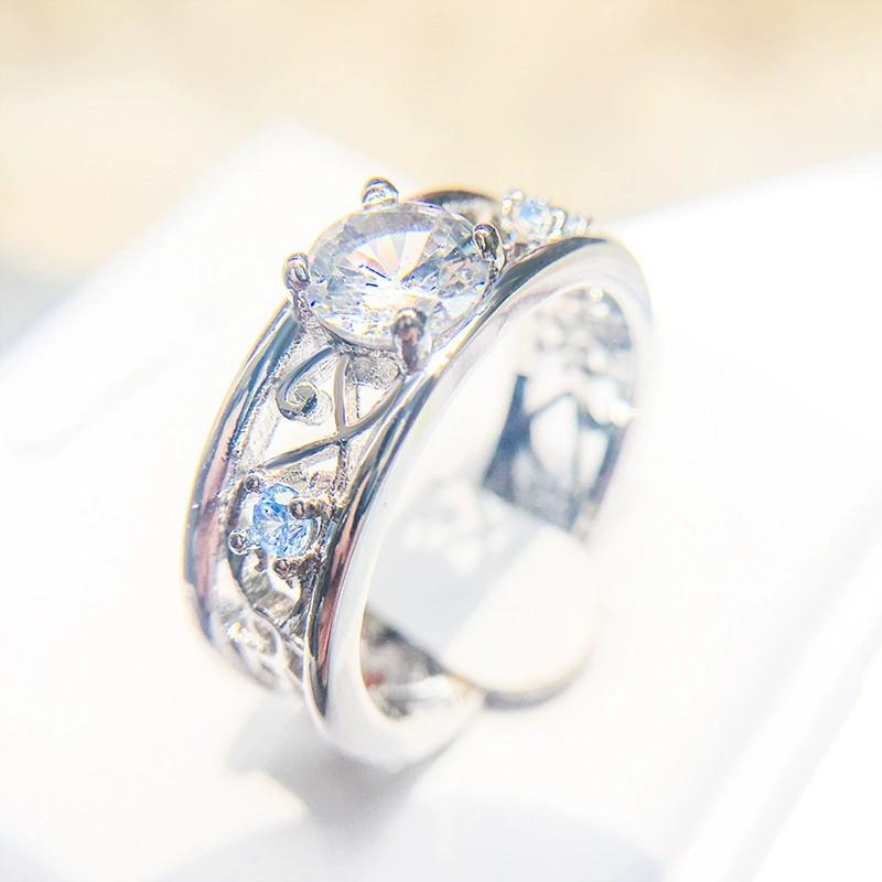 Inlaid Sapphire Rings Women Jewelry Decoration Fashion Gifts Design Elegant