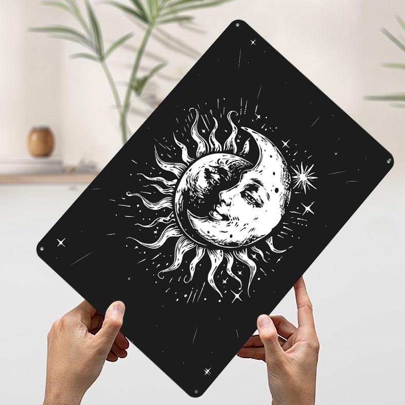 

Sun and Moon Celestial Art Tin Plaque Poster Customized Wall Art Retro Vintage Metal Signs for Man Cave Setup Decorations Decor 7.9x11.8In(20x30cm)