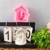 Creative Keyring Castes Molds Sturdy Silicone Christ House Shpe Stylish Molds for Customes Craft Supplies Daily Use