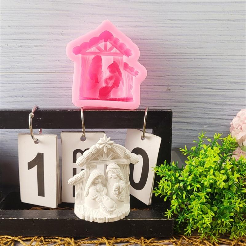 Creative Keyring Castes Molds Sturdy Silicone Christ House Shpe Stylish Molds for Customes Craft Supplies Daily Use