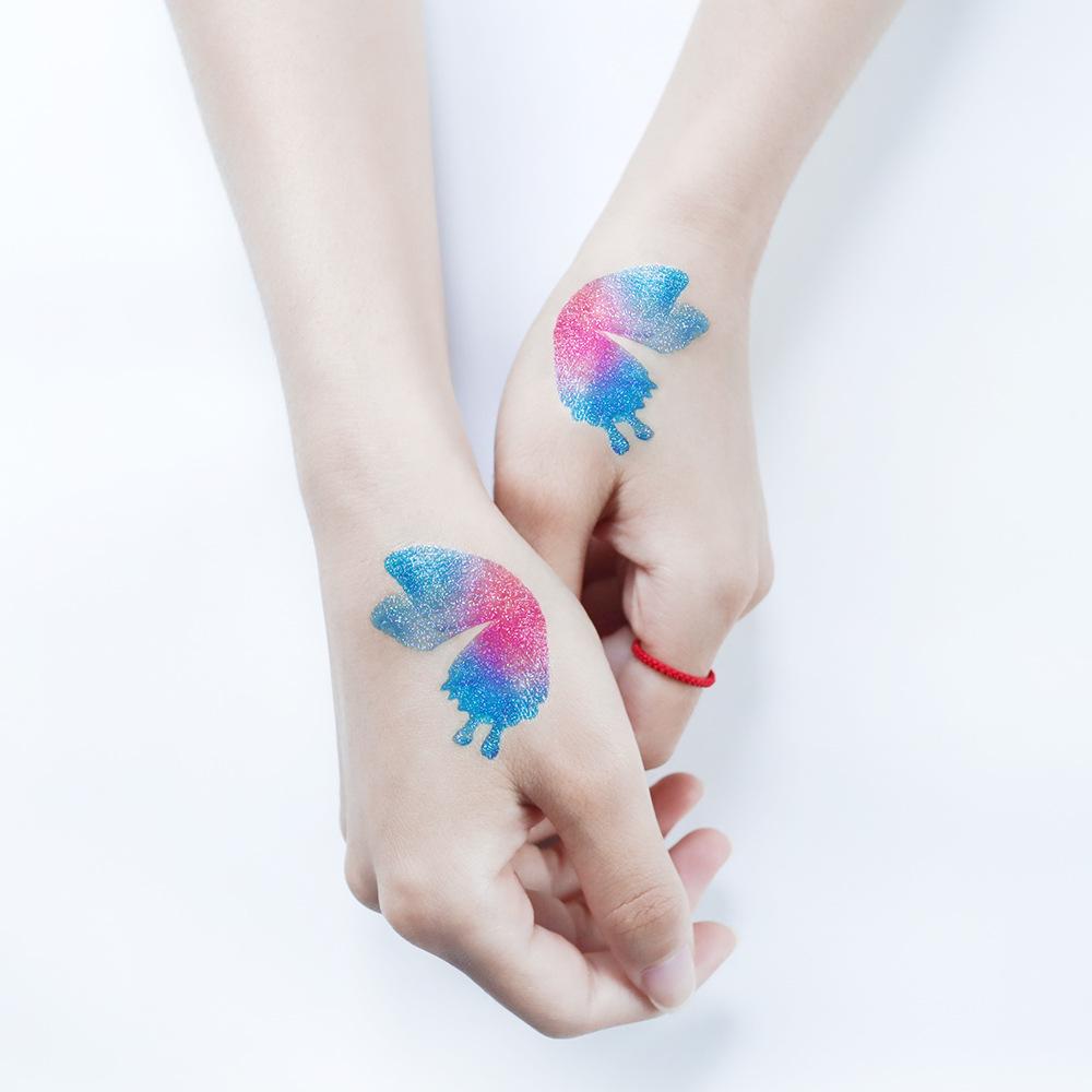 Glitter Gradient Butterfly Face & Eyeshadow Temporary Tattoo Stickers